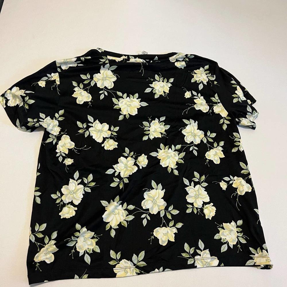 Fn by Flora Nikrooz Black yellow floral blouse XL - Picture 7 of 7